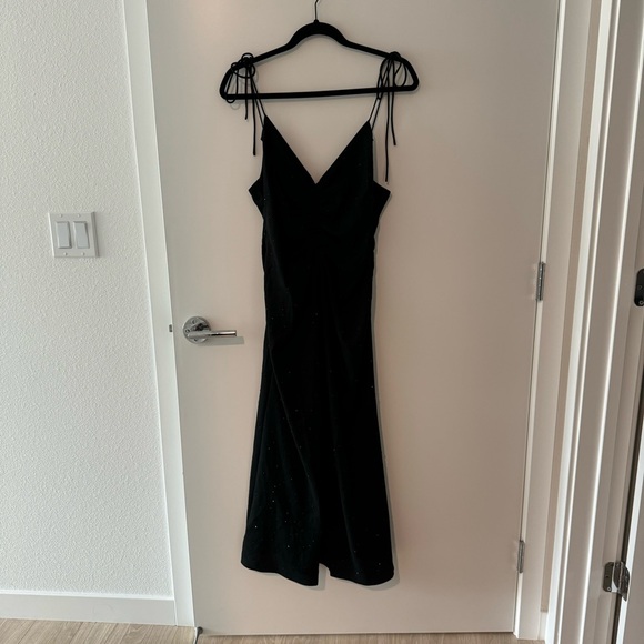 Sandro Praline Ruched Rhinestone dress in black - Picture 4 of 9